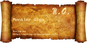 Mentler Olga névjegykártya