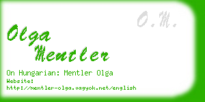 olga mentler business card